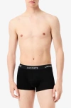 Lacoste Core Essentials Assorted 5-pack Stretch Cotton Boxer Briefs In Black