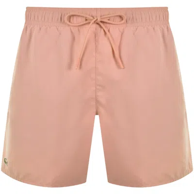 Lacoste Core Essentials Swim Shorts Pink In Neutral