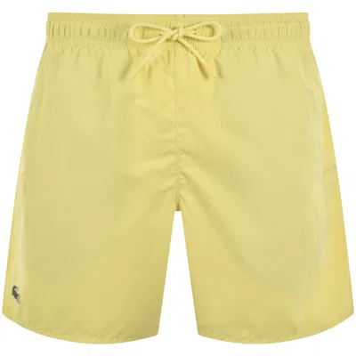 Lacoste Core Essentials Swim Shorts Yellow In White