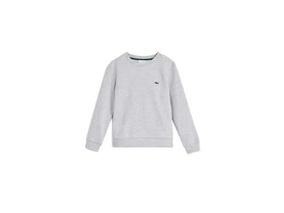 Lacoste Core Fleece Crew (big Kid) Boy's Sweater Argent Chine Heather: Md (big Kid) In Gray