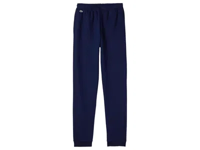 Lacoste Core Fleece Pants (big Kid) Boy's Clothing Marine : 16 (big Kid), Cotton/fleece/polyester In Blue