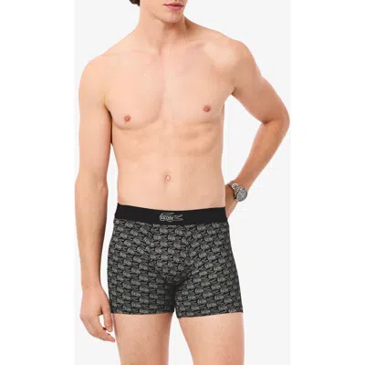 Lacoste Core Graphics Boxer Briefs In Black