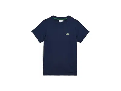 Lacoste Core T-shirt (big Kid) Boy's T Shirt Marine: Lg (14 Big Kid), Cotton In Blue