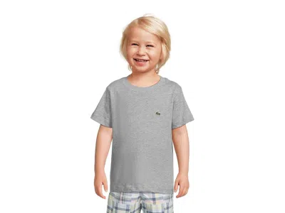 Lacoste Core T-shirts (little Kid/big Kid) Boy's T Shirt Argent Chine Heather : 6 (little Kid), Cotton In Gray