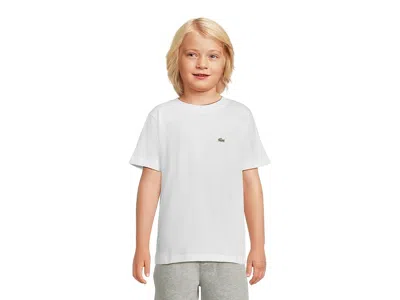 Lacoste Core T-shirts (little Kid/big Kid) Boy's T Shirt Blanc : 7 (big Kid), Cotton In White