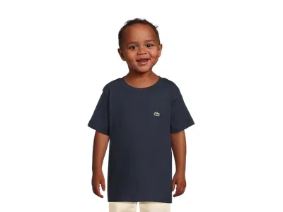 Lacoste Core T-shirts (little Kid/big Kid) Boy's T Shirt Marine : 5 (little Kid), Cotton In Blue