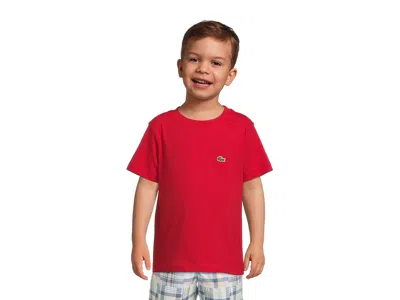 Lacoste Core T-shirts (little Kid/big Kid) Boy's T Shirt Rogue : 7 (big Kid), Cotton In Red