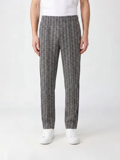 Lacoste Cotton Blend Jogging Pants In Gray