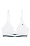 Lacoste Cotton Blend Rib Triangle Bralette In White
