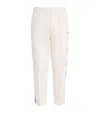 Lacoste Cotton-blend Stripe Sweatpants In White