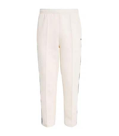 Lacoste Cotton-blend Stripe Sweatpants In White