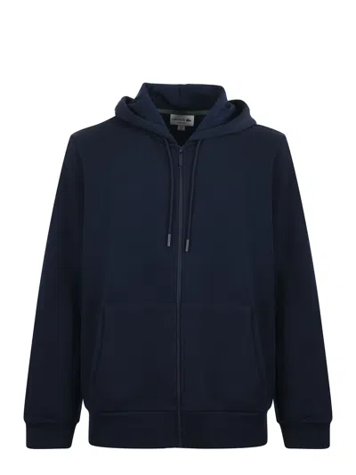 Lacoste Cotton Blend Sweatshirt In Blue