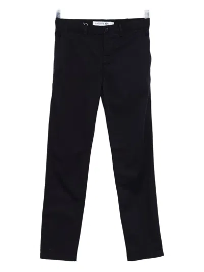 Lacoste Cotton-blended Trousers In Blue