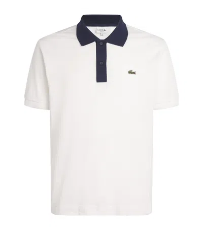 Lacoste Cotton Contrasting-trim Polo Shirt In White