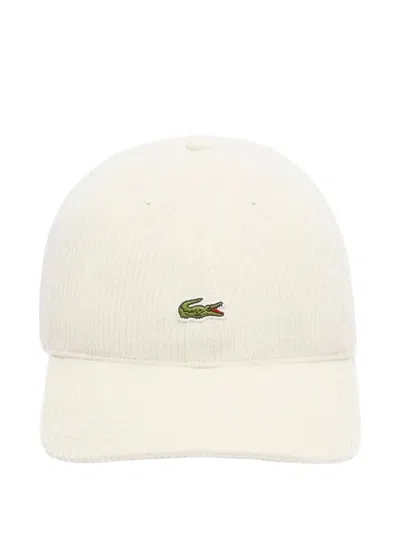 Lacoste Cotton Corduroy Cap In White