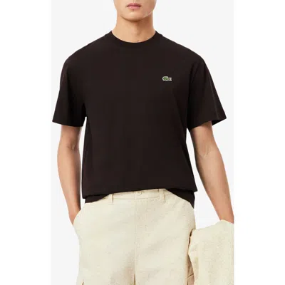 Lacoste Cotton Crewneck T-shirt In Black