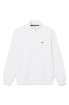 Lacoste Cotton Fleece Half Zip Pullover In White