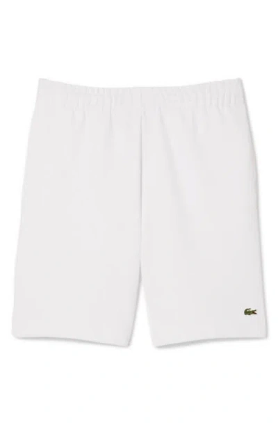 Lacoste Cotton Fleece Sweat Shorts In White