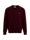 Lacoste Embroidered Loopback Cotton Sweatshirt In Red