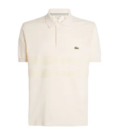 Lacoste Cotton Heritage Mesh Polo Shirt In Neutral