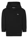 Lacoste Cotton Hoodie In Schwarz
