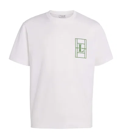 Lacoste Cotton Jersey Tennis-embroidered T-shirt In White