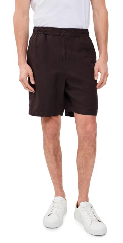 Lacoste Cotton Linen Shorts Buffalo In Brown