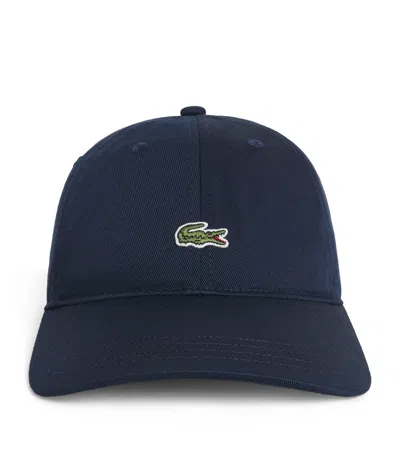 Lacoste Cotton Logo Baseball Cap In Navy