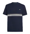 Lacoste Block Stripe T Shirt Navy In Blue