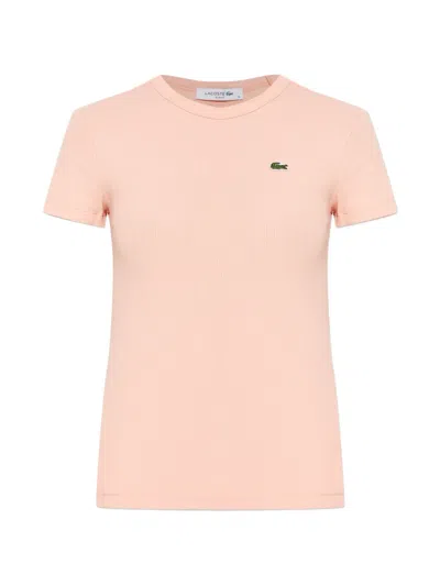 Lacoste Cotton Logo T-shirt In Pink