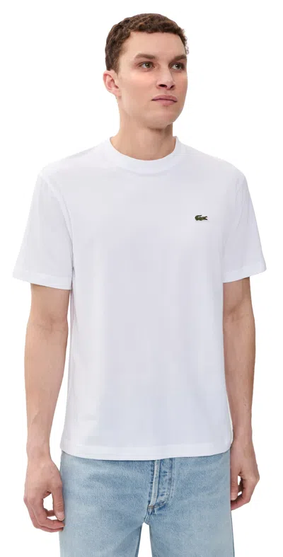 Lacoste Short Sleeve Crew Neck Pima Cotton Jersey T-shirt In White