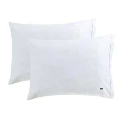 Lacoste Cotton Percale 100% Cotton Pillowcase In White