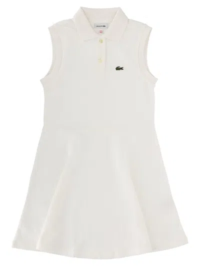 Lacoste Cotton Pique Dress For Girls In Multi