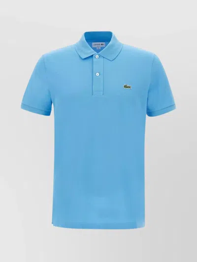 Lacoste Cotton Pique Polo Shirt In Light Blue