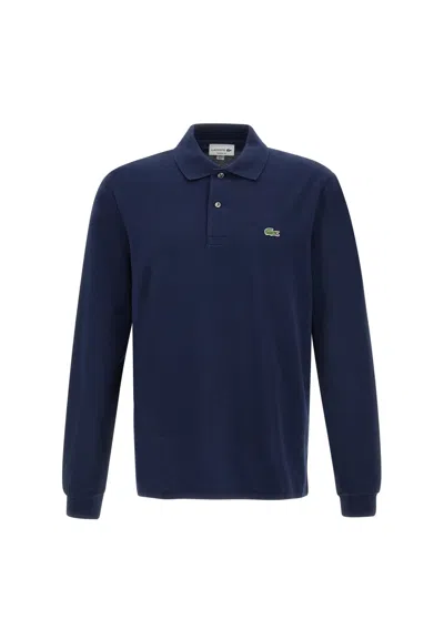 Lacoste Cotton Piquet Polo Shirt In Blu