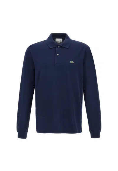 Lacoste Regular Fit Ultra Dry Long Sleeved Golf Polo In Blue