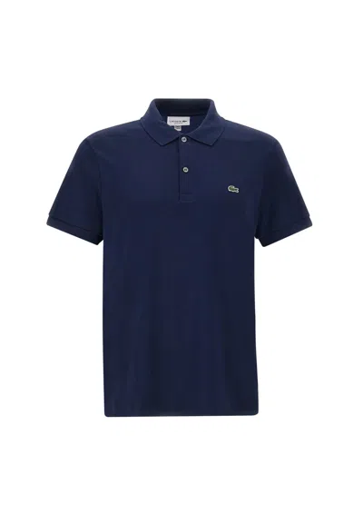 Lacoste Cotton Polo Shirt In Blu