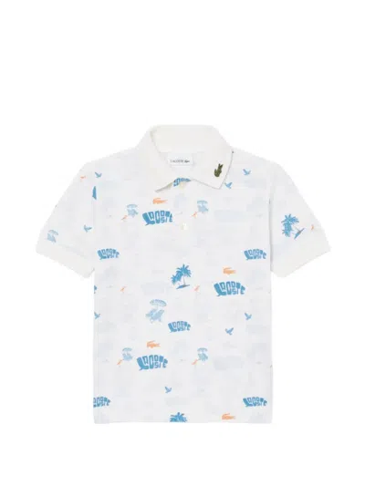 Lacoste Kids' Cotton Polo Shirt In White