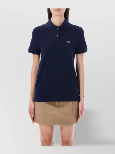 LACOSTE COTTON POLO WITH COLLAR AND SHORT SLEEVES