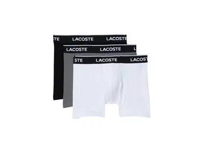 Lacoste Cotton Stretch Essentials Boxer Briefs 3-pack In Multi