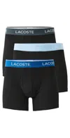 Lacoste Cotton Stretch Jersey Boxer Briefs 3 Pack Multi In Multi