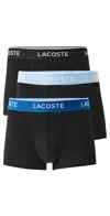 Lacoste Cotton Stretch Jersey Trunks 3 Pack Multi In Multi