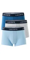 Lacoste Cotton Stretch Jersey Trunks 3 Pack Multi In Multi