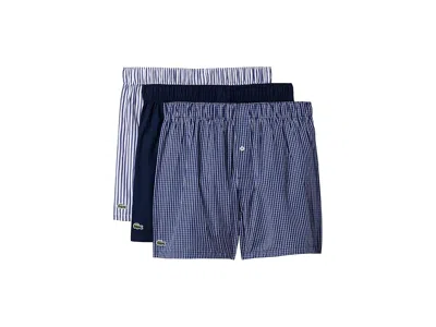Lacoste Cotton Stretch Print Animation Boxers 3-pack In Multi
