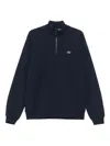 Lacoste Mens Core Essentials Quarter Zip Sweatshirt In Navy In Black