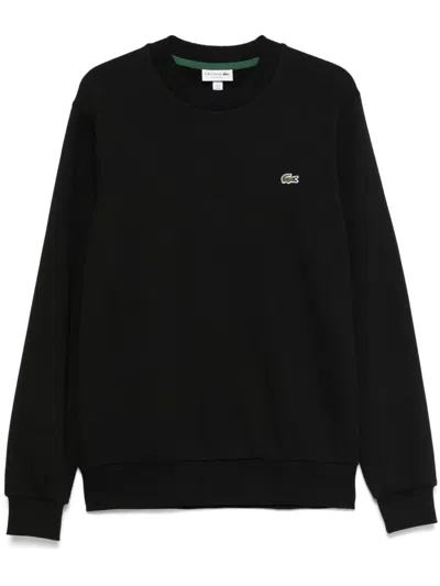 Lacoste Cotton Sweatshirt In Black