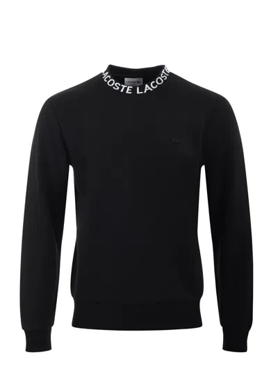 Lacoste Cotton Sweatshirt In Black