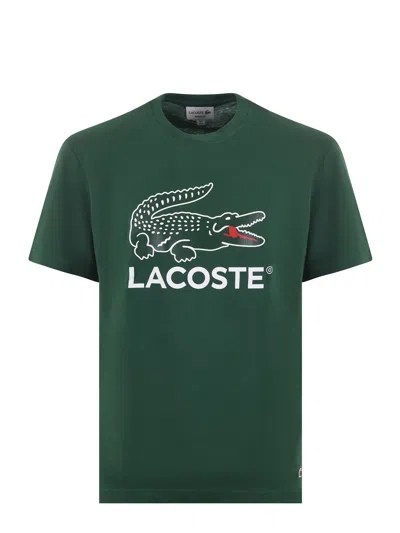 Lacoste Cotton T-shirt In Verde Inglese