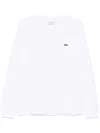 Lacoste White Crewneck Long Sleeve T-shirt In 白色