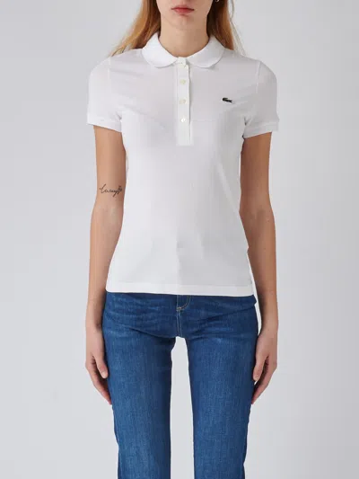 Lacoste Cotton T-shirt In Bianco